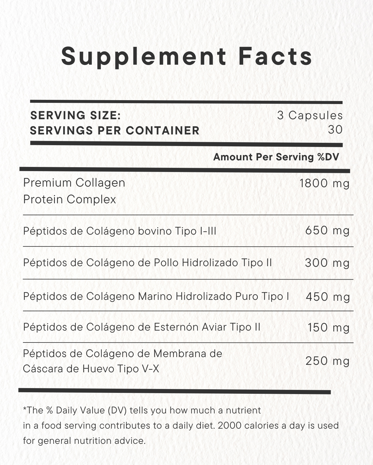 Colágeno 5 en 1 para apoyar la firmeza de la piel, las articulaciones, huesos, cabello y uñas.