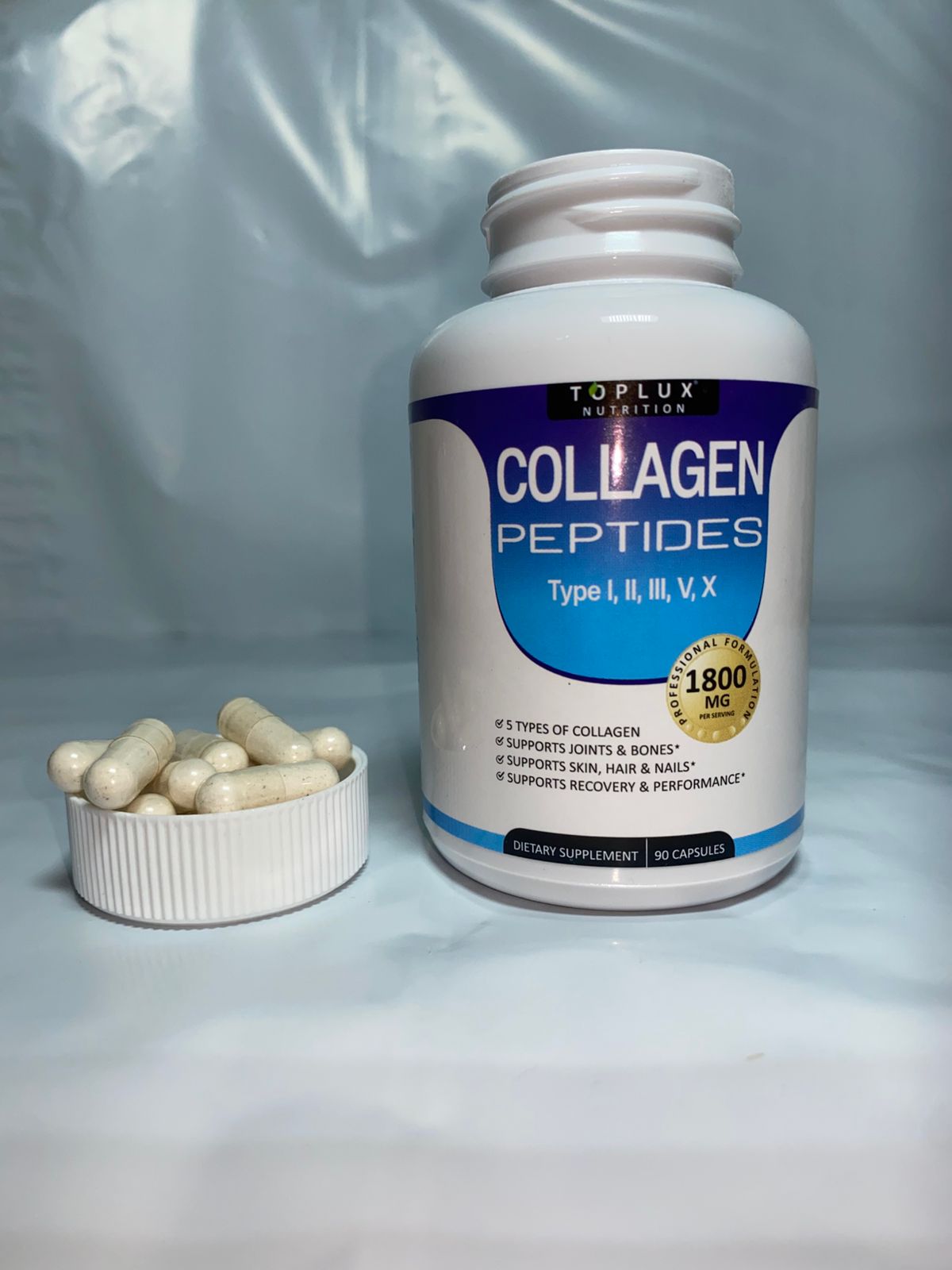 Colágeno 5 en 1 para apoyar la firmeza de la piel, las articulaciones, huesos, cabello y uñas.